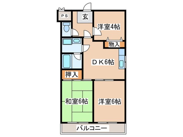 コスモ淵野辺の物件間取画像